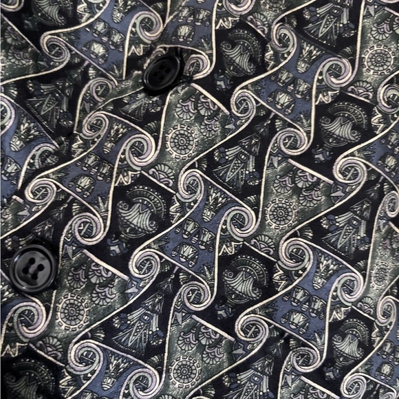 Stylish 100% SILK Black and Gray Patterned Vest - Picture 3 of 5